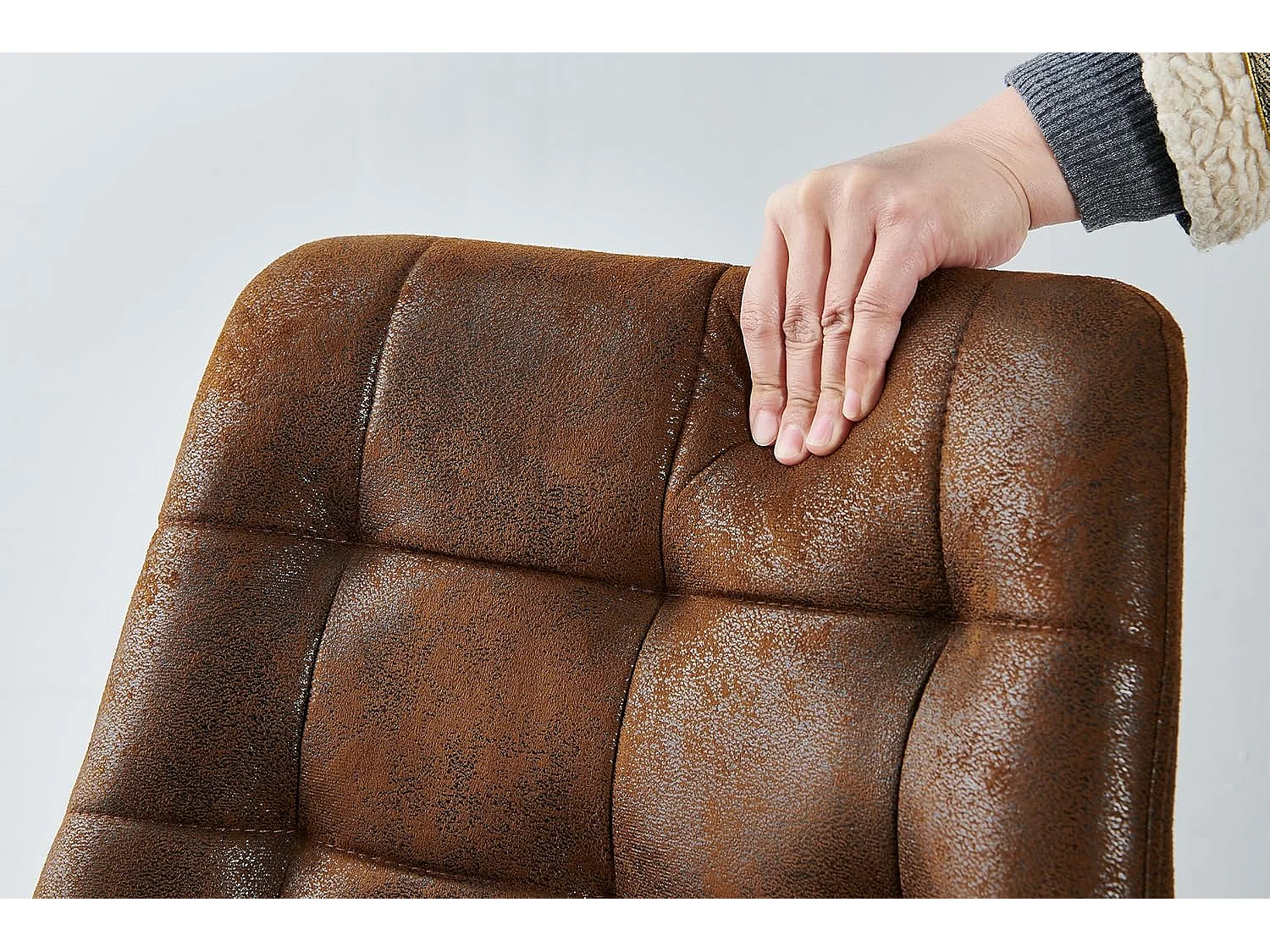 Lot de 2 Tabouret de Bar Haut,Chaise de Bar avec Dossier et Repose-Pieds en métal, avec Rembourrage, pour Bar, Cuisine, Salle à Manger (2, PU Braun)