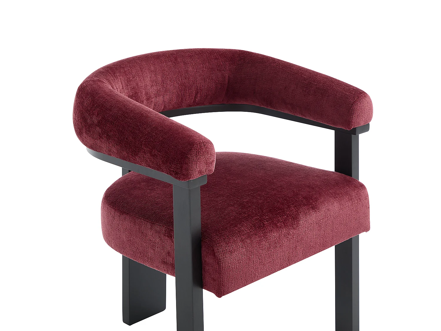 Stoel met armleuningen van gestructureerde stof en zwart rubberhout - Bordeaux - LIVELIA van Pascal Morabito