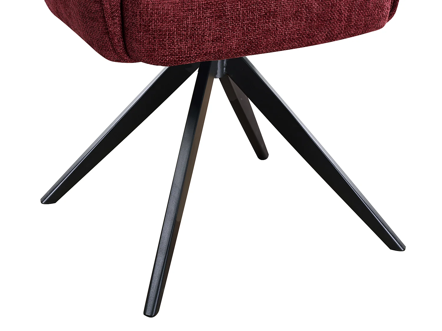 Draaibare stoel met armleuningen van getextureerde stof en zwart metaal - Bordeaux - KONYA