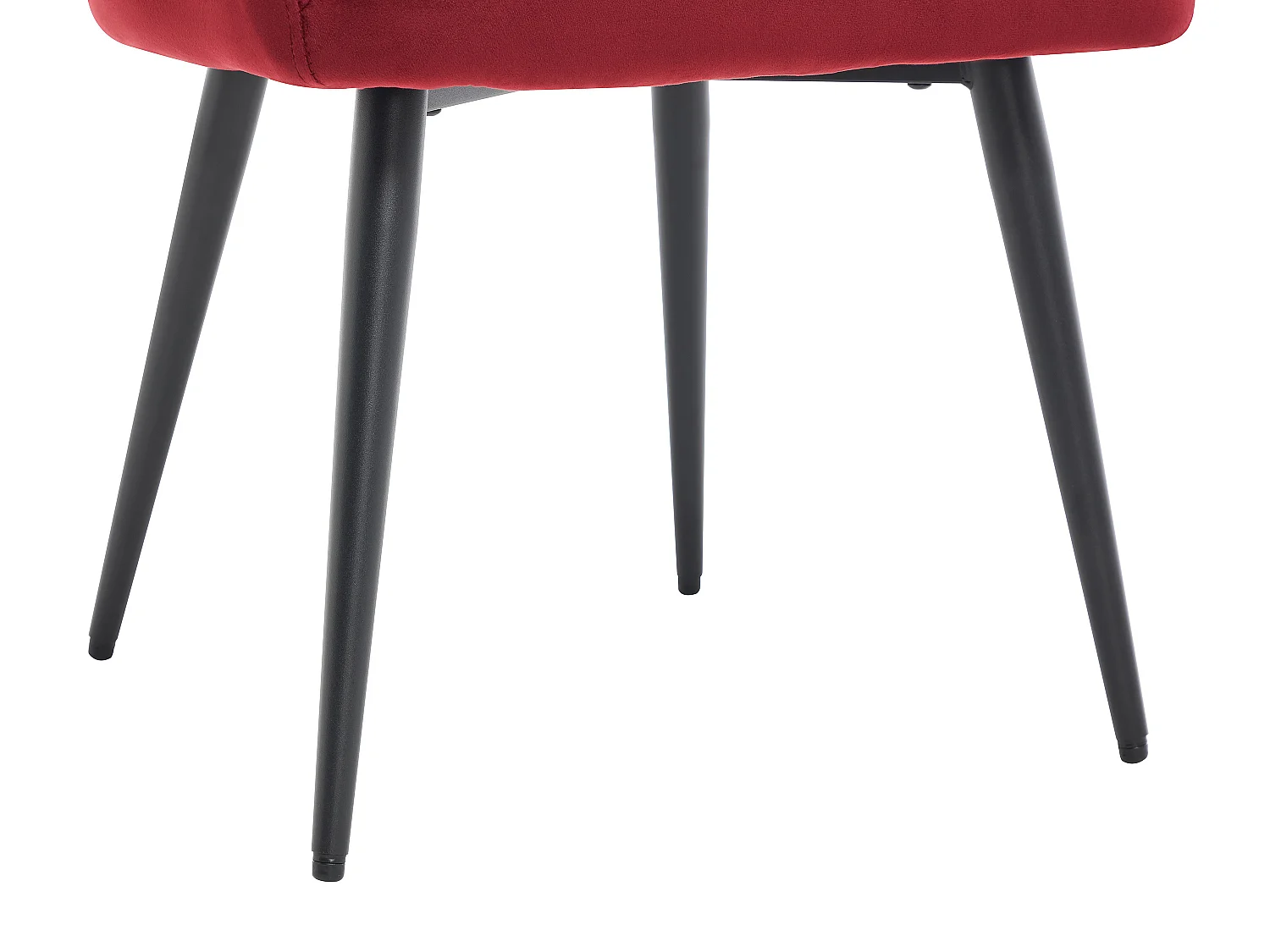 Lot de 2 chaises avec accoudoirs en velours et métal noir - Bordeaux - ELEANA