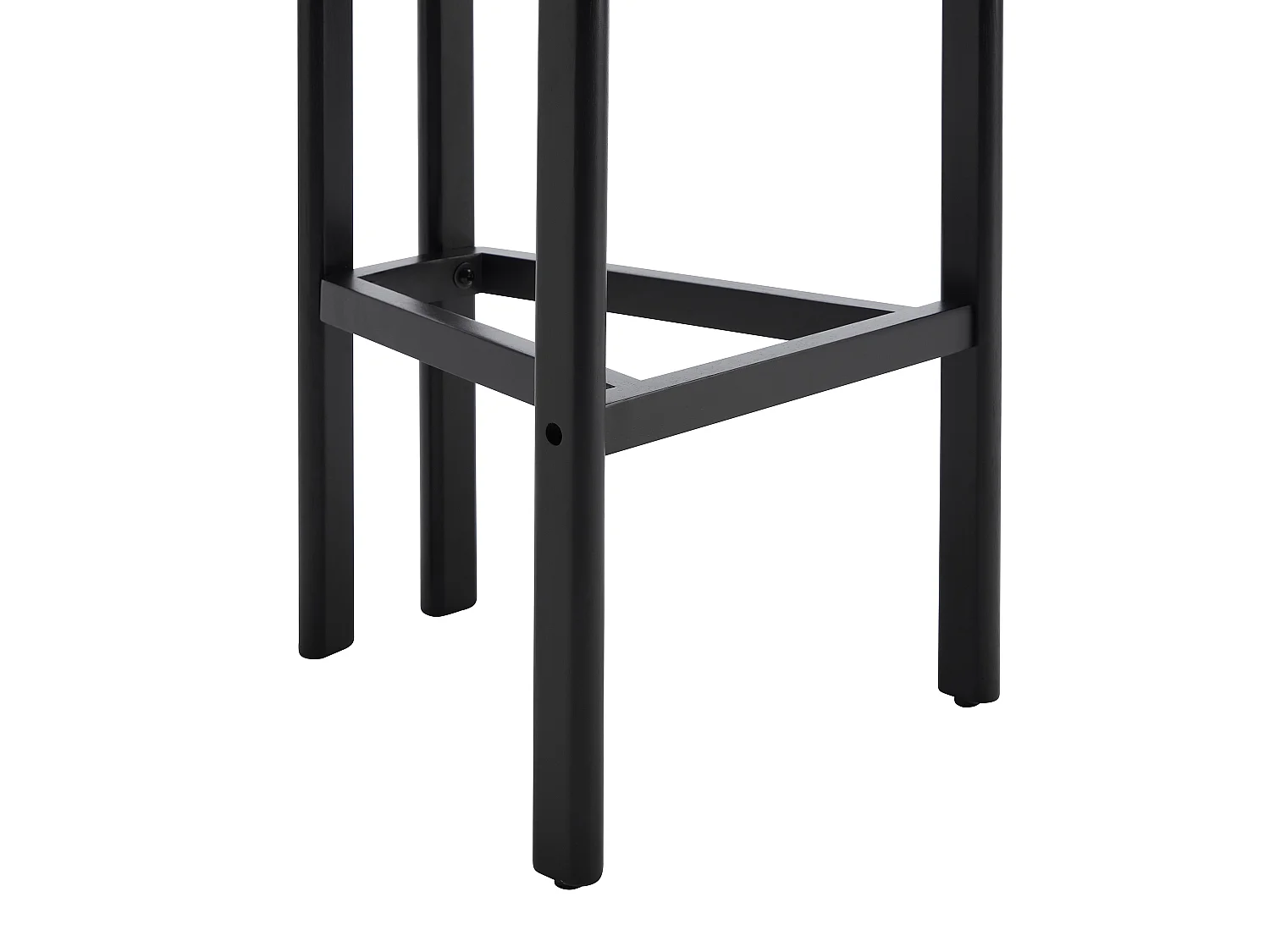 Lot de 2 tabourets de bar en tissu texturé et bois d'hévéa noir - Taupe - YELAZ