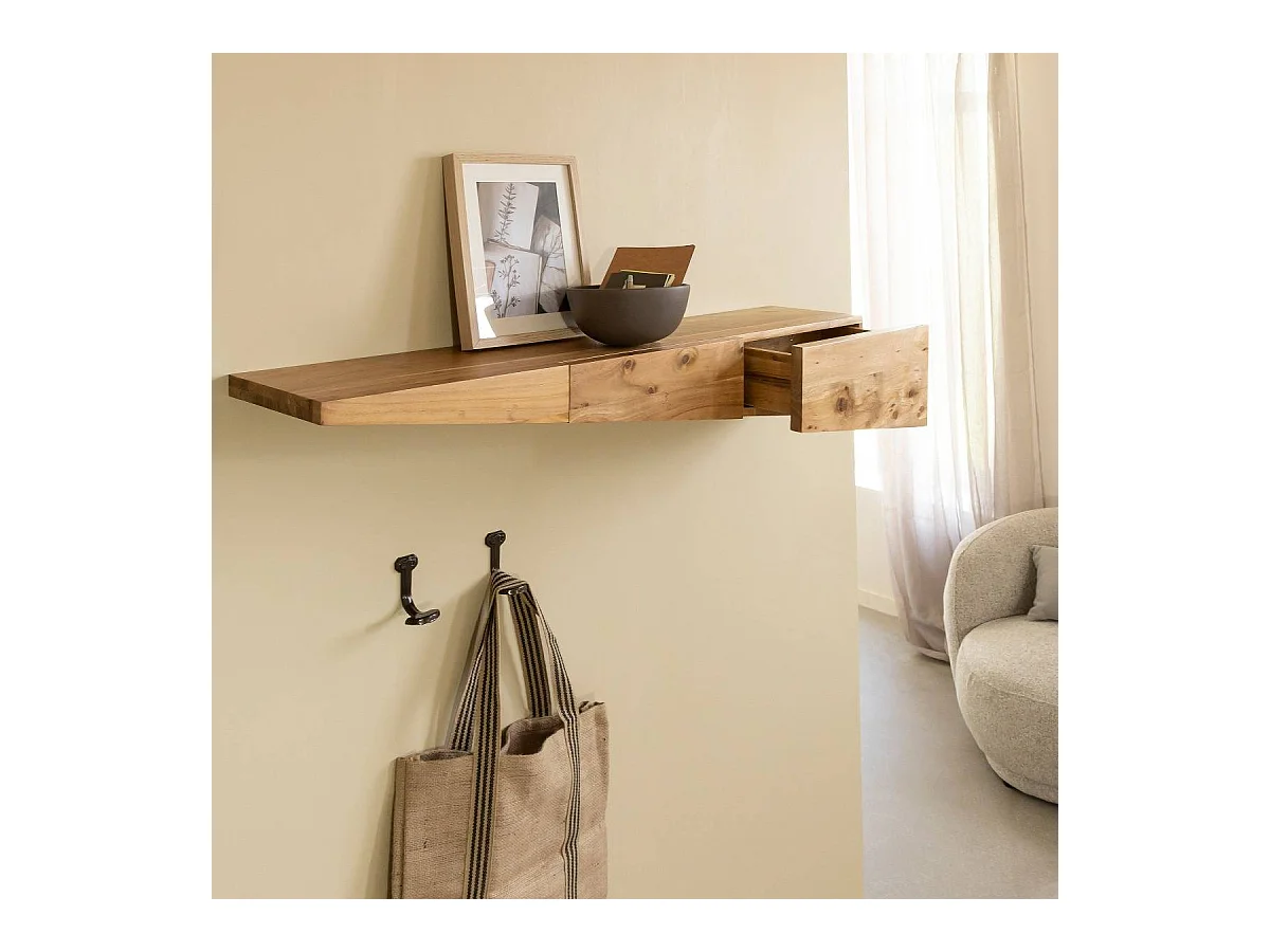 Etagère murale asymétrique en bois d'acacia Orane