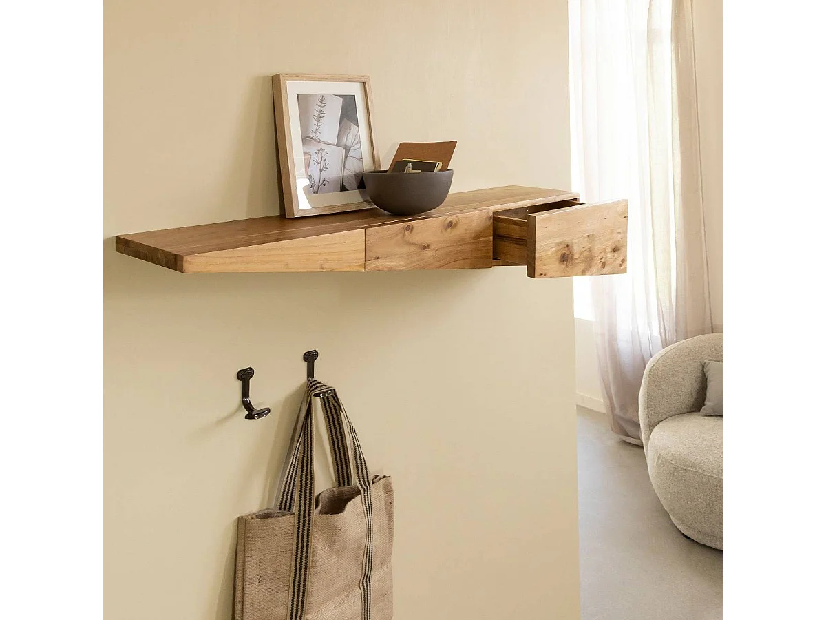 Etagère murale asymétrique en bois d'acacia Orane