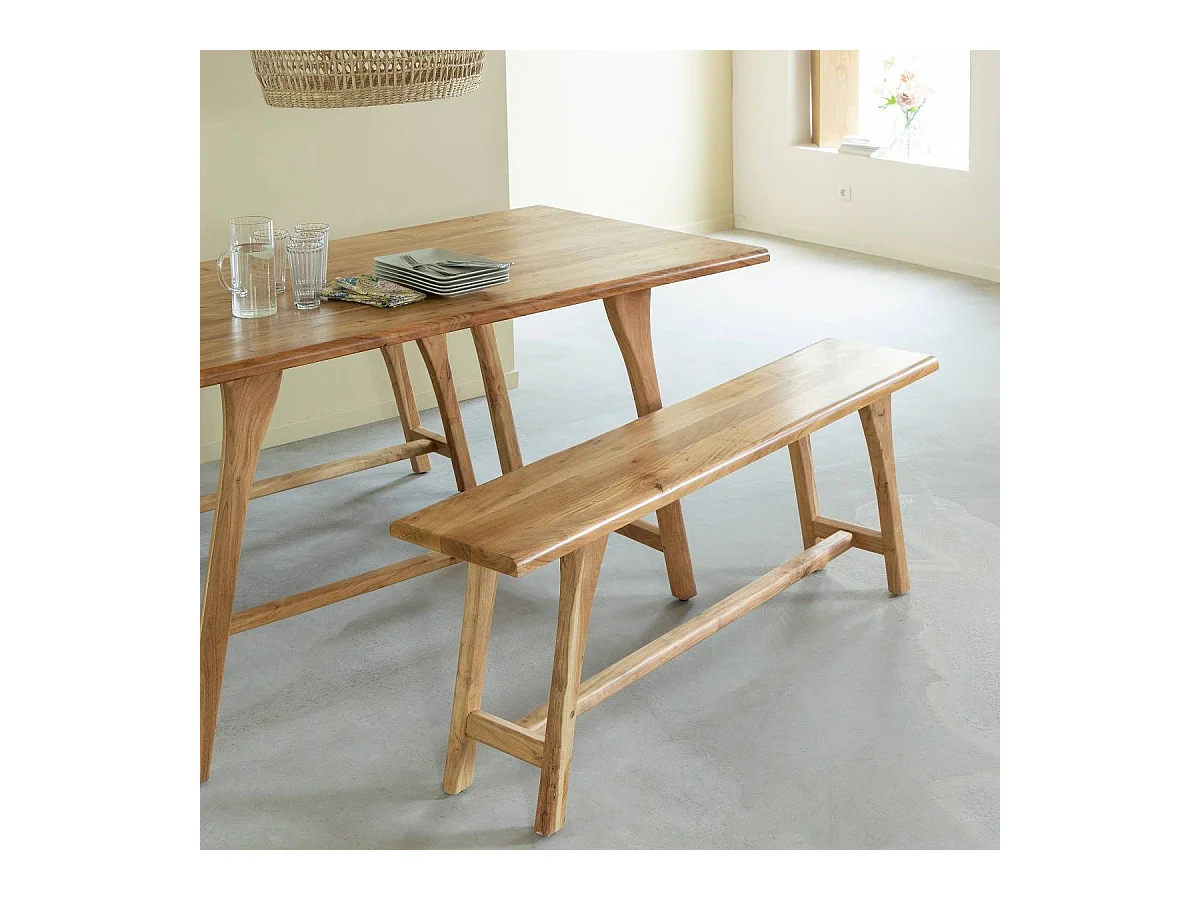 Banc en bois d'acacia massif Orane