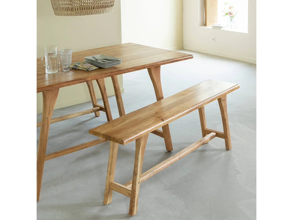 Banc en bois d'acacia massif Orane