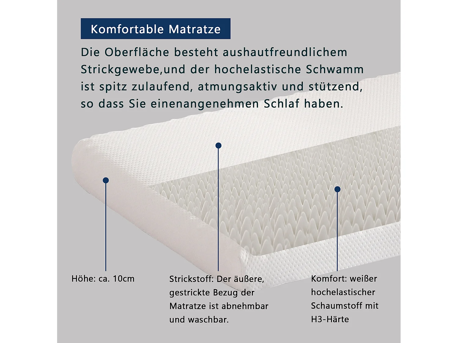Letto estraibile per bambini - 2 x 100 x 140 cm - con materasso - velluto - bianco