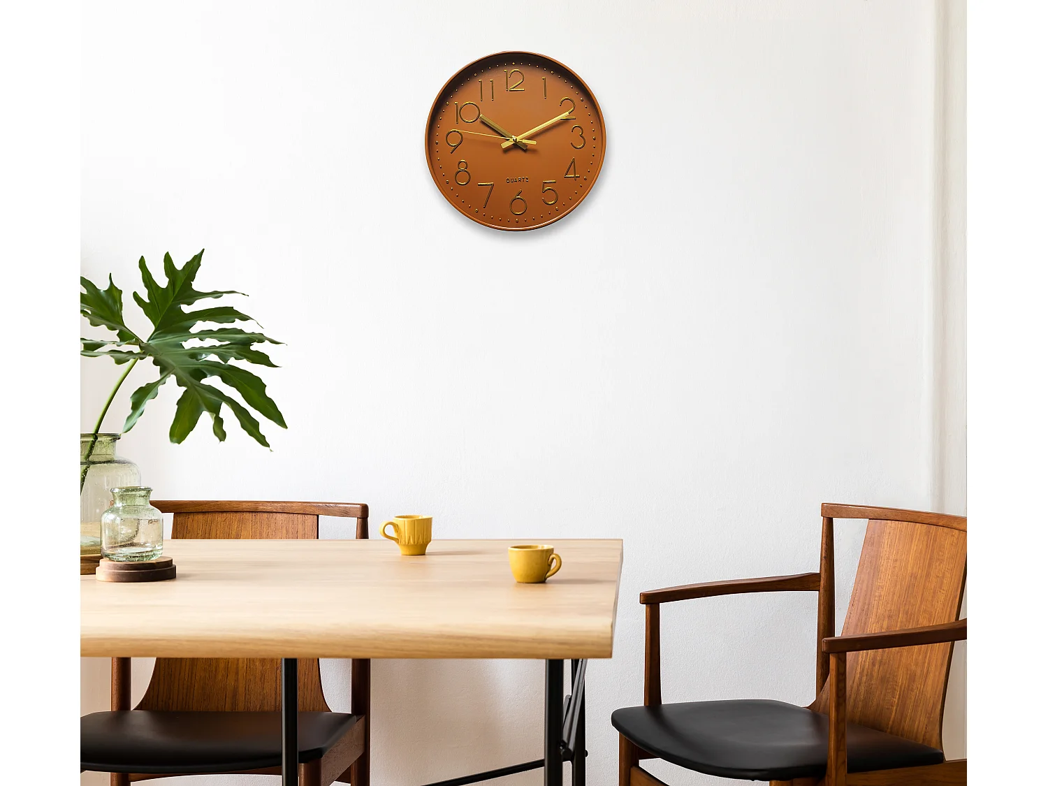 Horloge color block terracotta 30.5cm