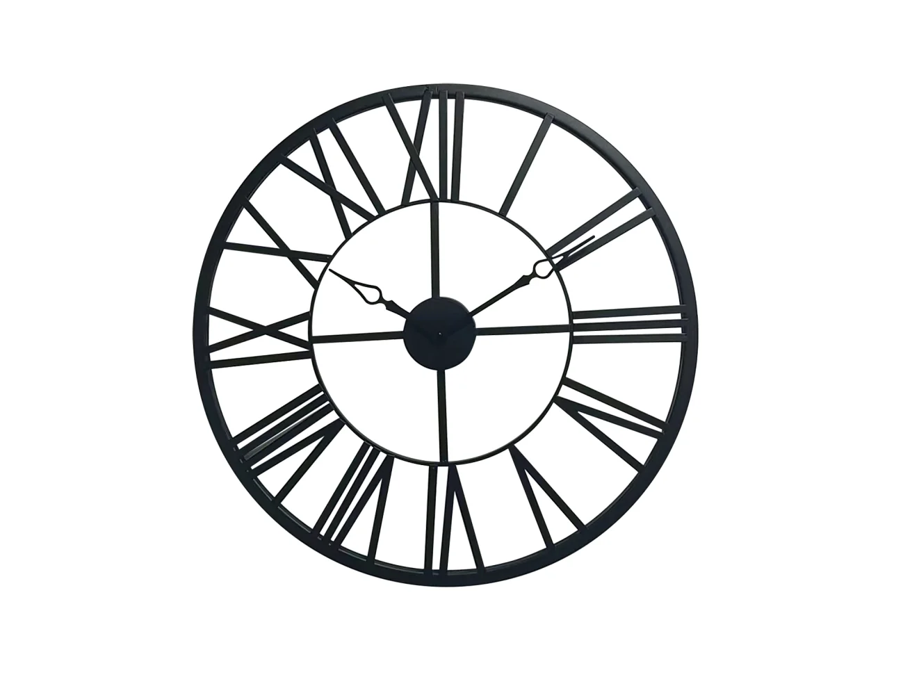 Horloge métal noir ajourée 65cm