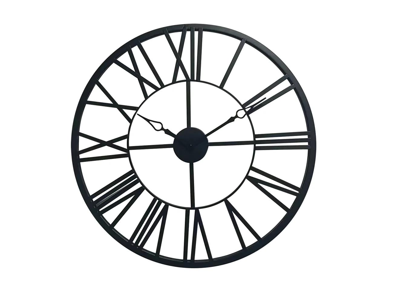 Horloge métal noir ajourée 65cm
