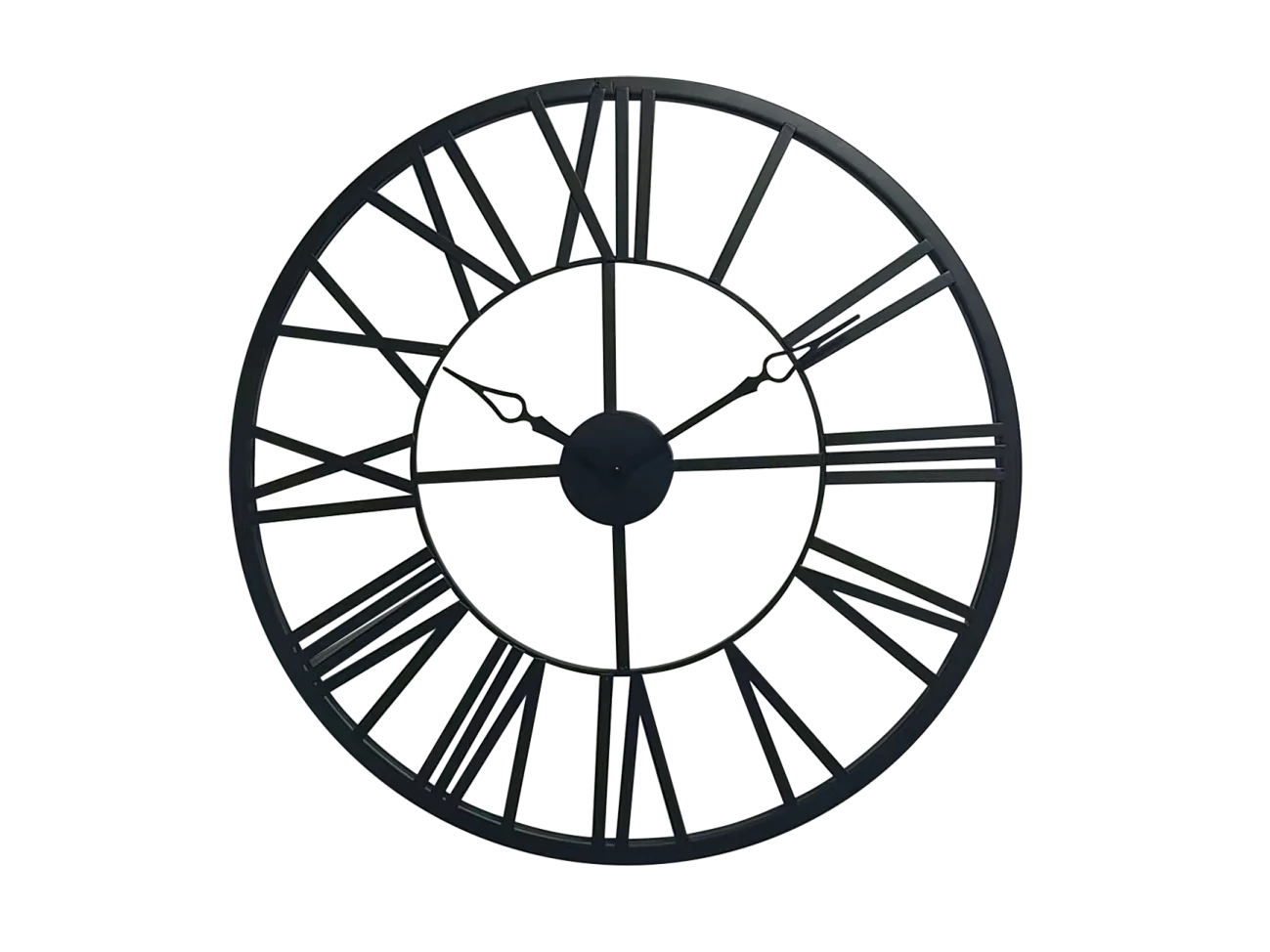 Horloge métal noir ajourée 65cm