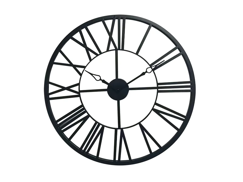 Horloge métal noir ajourée 65cm