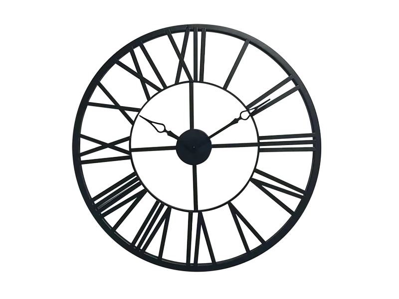 Horloge métal noir ajourée 65cm