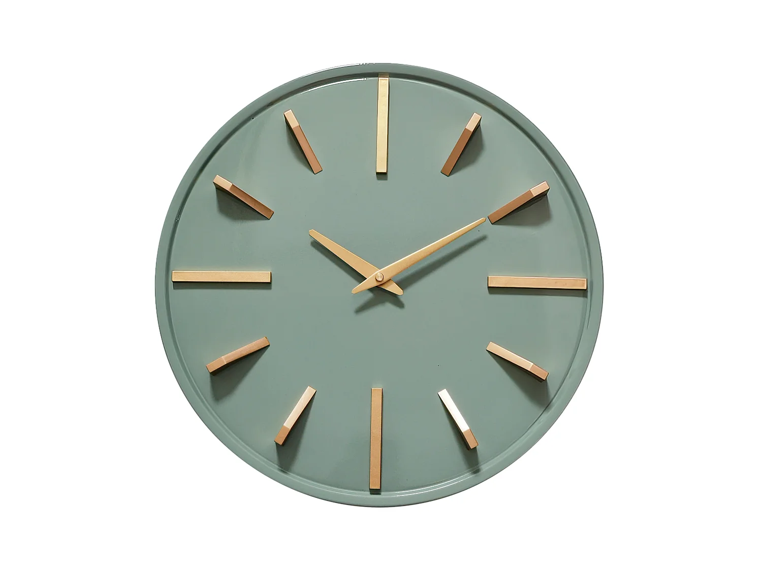 Horloge métal sauge et doré 38cm