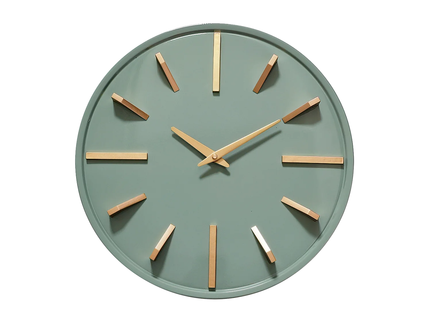 Horloge métal sauge et doré 38cm