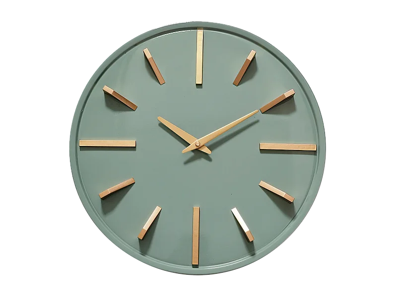Horloge métal sauge et doré 38cm