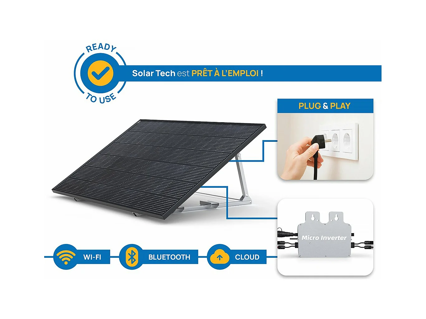Panneau solaire 400w "Solar Tech"  plug and play - Kit de démarrage