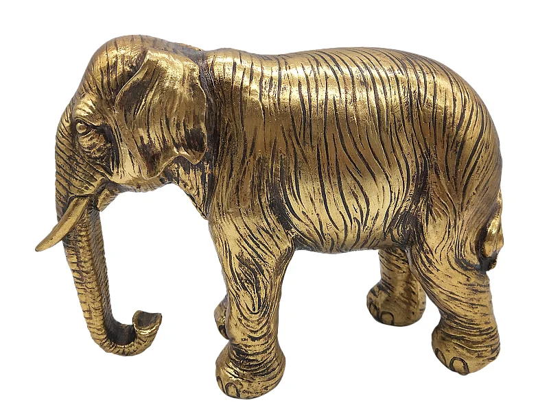 Statue éléphant doré 28x11x20cm