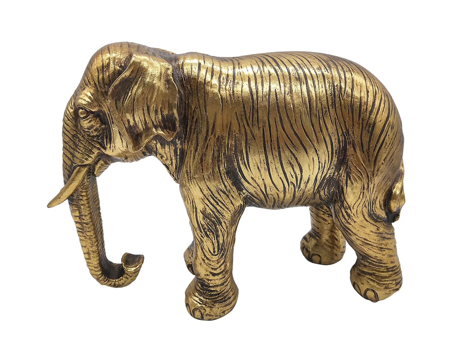 Statue éléphant doré 28x11x20cm
