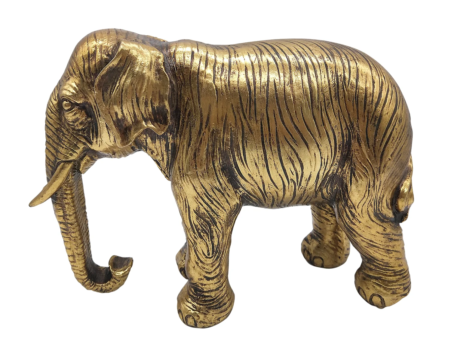 Statue éléphant doré 28x11x20cm