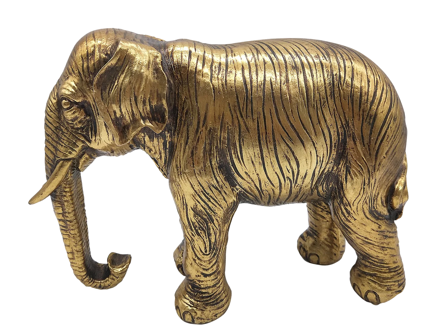 Statue éléphant doré 28x11x20cm