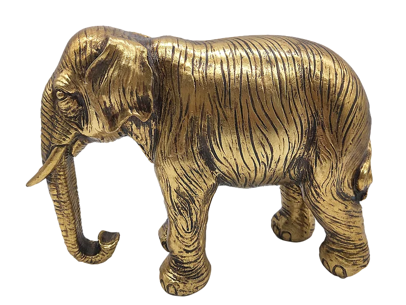 Statue éléphant doré 28x11x20cm