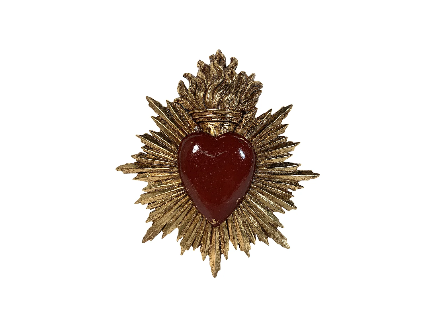 Déco murale ex-voto coeur rouge 15x17cm