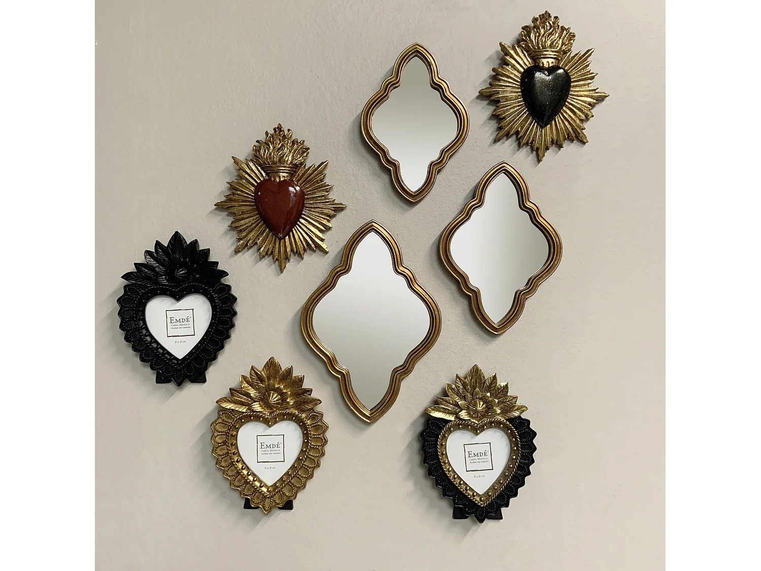 Déco murale ex-voto coeur rouge 15x17cm