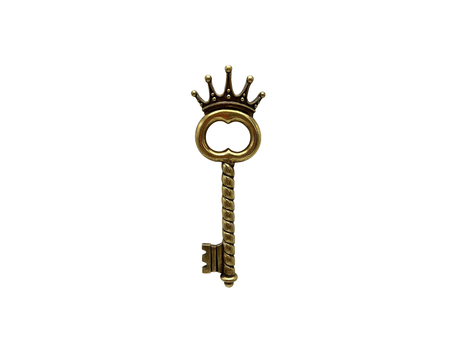 Déco murale clé couronne doré 5.5x17.5cm