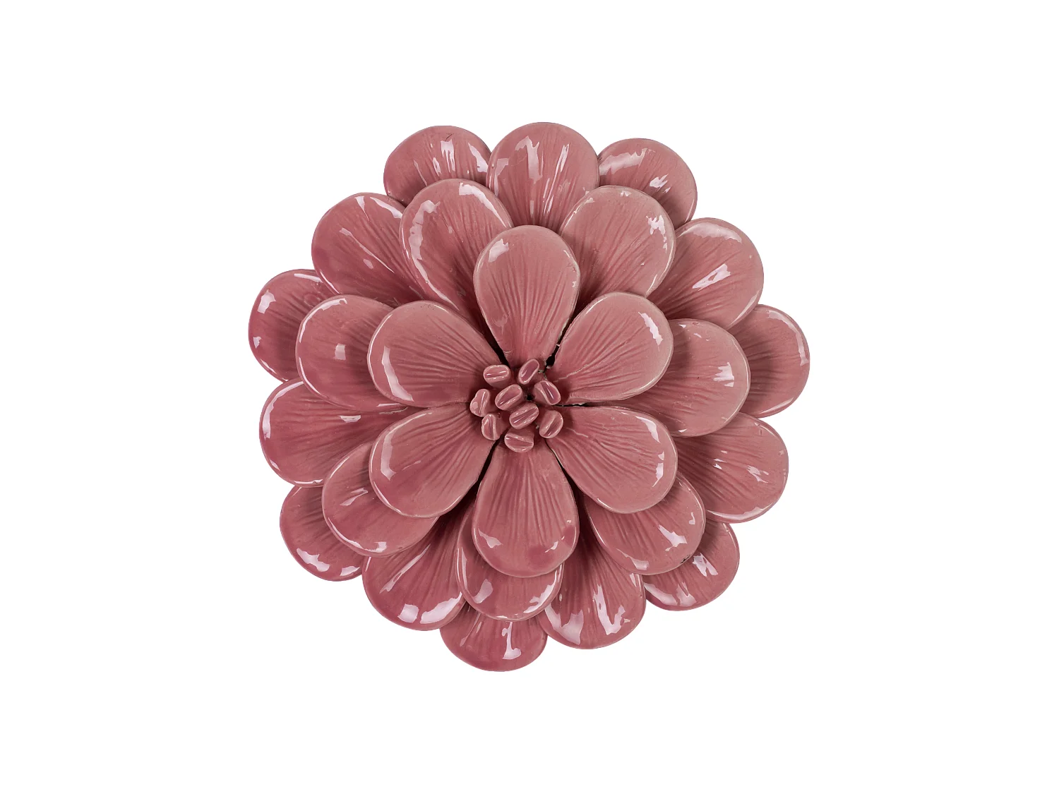 Déco murale fleur céramique rose 20.7cm