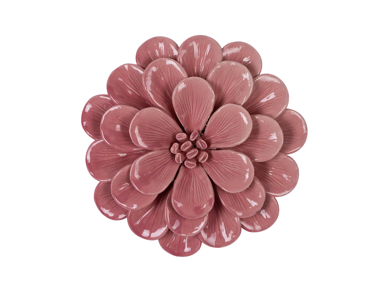 Déco murale fleur céramique rose 20.7cm