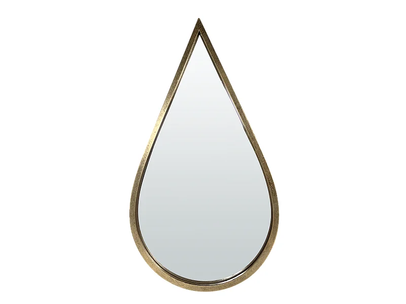 Miroir goutte métal doré 24.5x44.5cm
