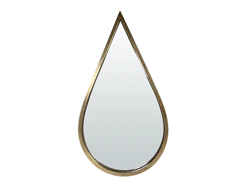 Miroir goutte métal doré 24.5x44.5cm
