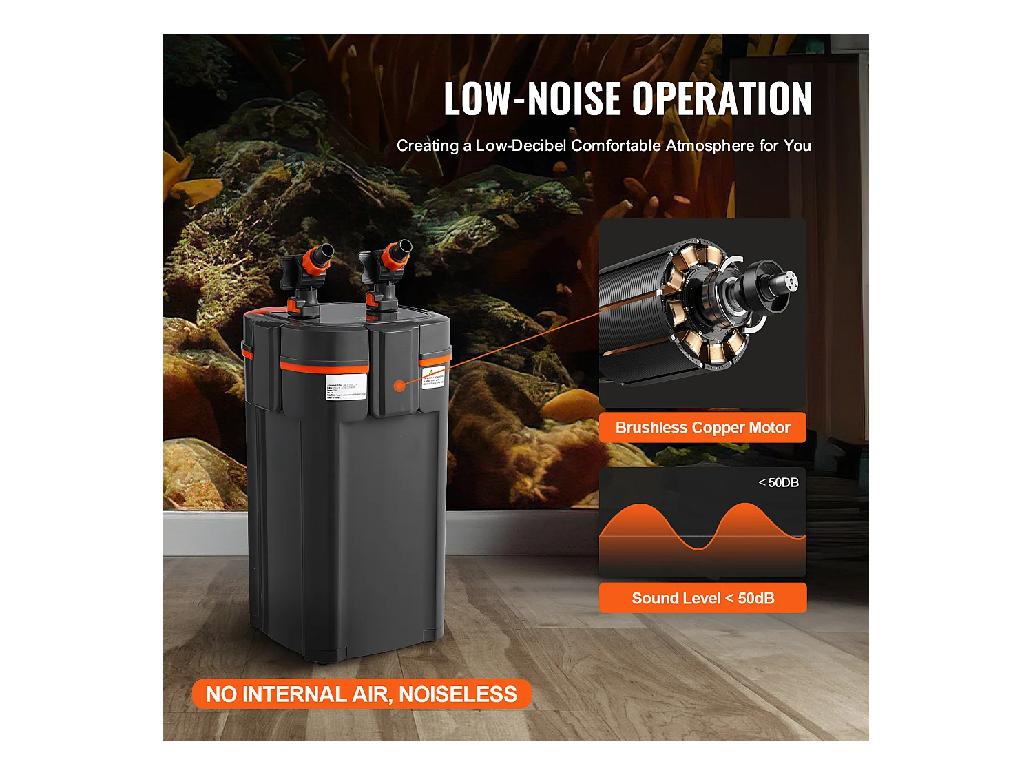 Filtre à Cartouche pour Aquarium SucceBuy 55 Gal 10 W UV Silencieux pour Aquarium