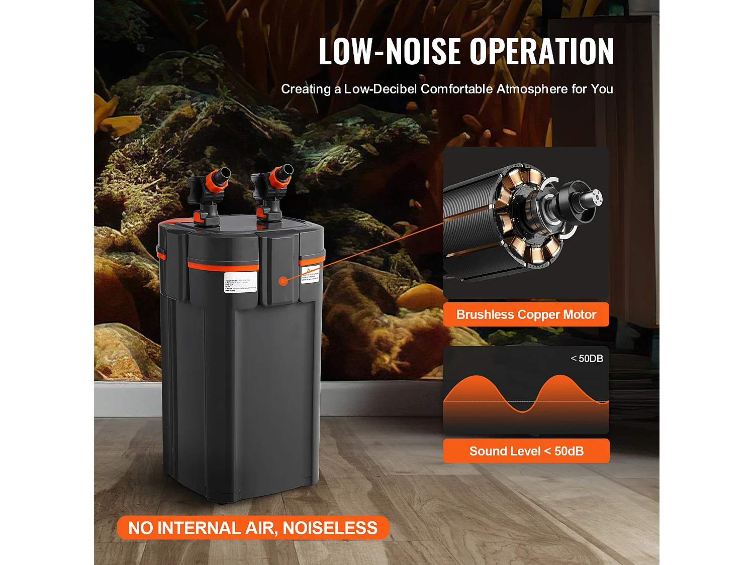 Filtre à Cartouche pour Aquarium SucceBuy 55 Gal 10 W UV Silencieux pour Aquarium