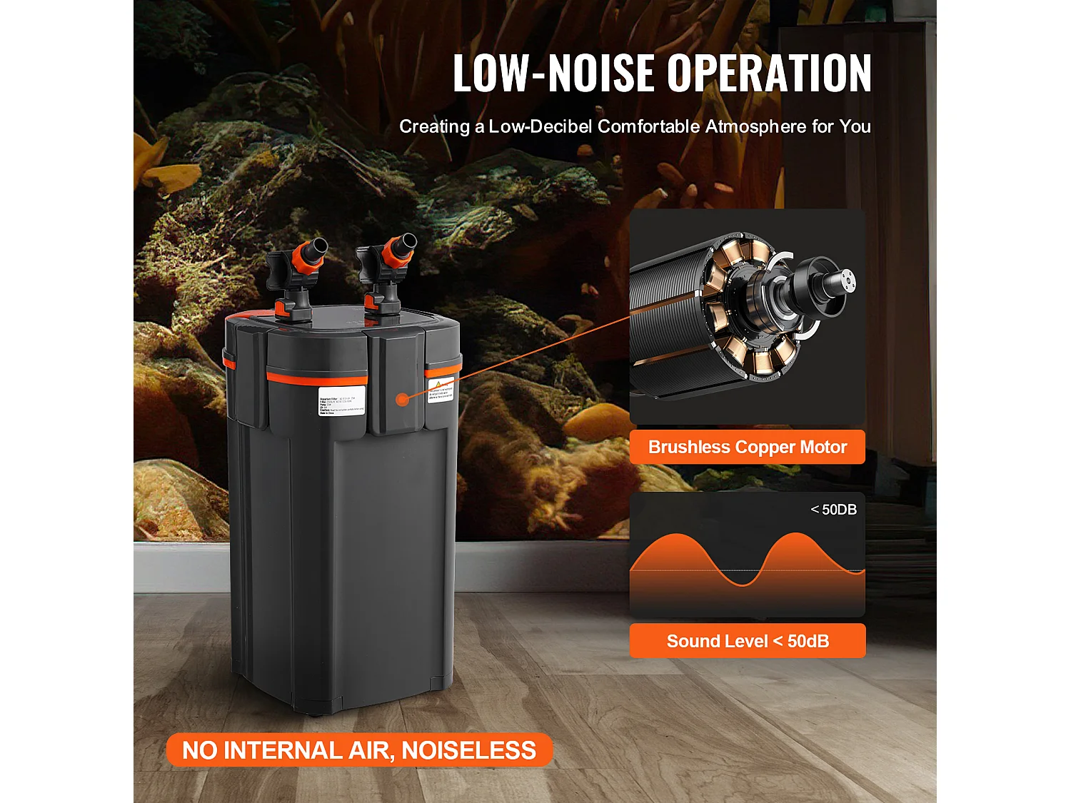 Filtre SucceBuy Filtre à Cartouche pour Aquarium de 235 Gallons, Lampe UV de 25 W, Aquarium Silencieux