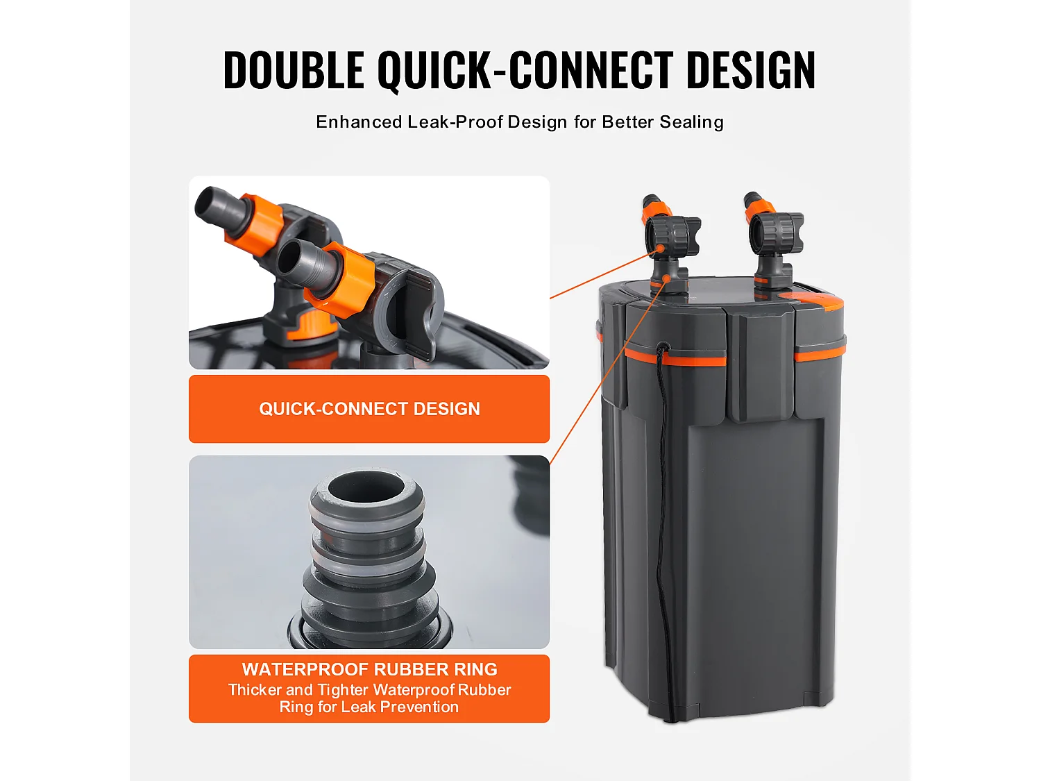 Filtre SucceBuy Filtre à Cartouche pour Aquarium de 235 Gallons, Lampe UV de 25 W, Aquarium Silencieux