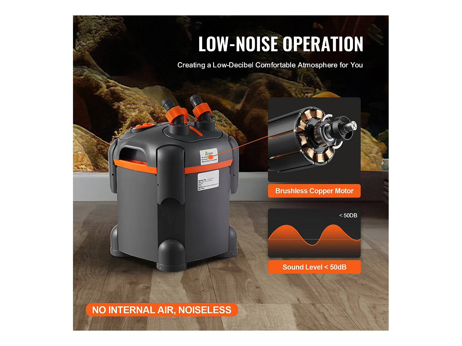 Filtre SucceBuy Filtre à Cartouche pour Aquarium de 30 Gallons, Lampe UV 8 W, Aquarium Silencieux