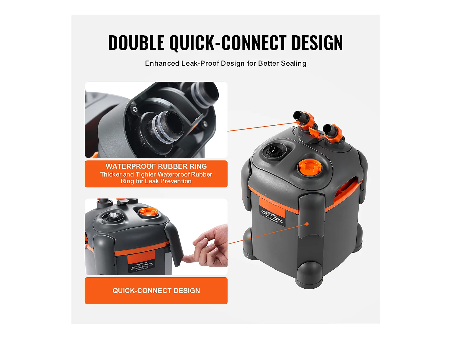 Filtre SucceBuy Filtre à Cartouche pour Aquarium de 30 Gallons, Lampe UV 8 W, Aquarium Silencieux