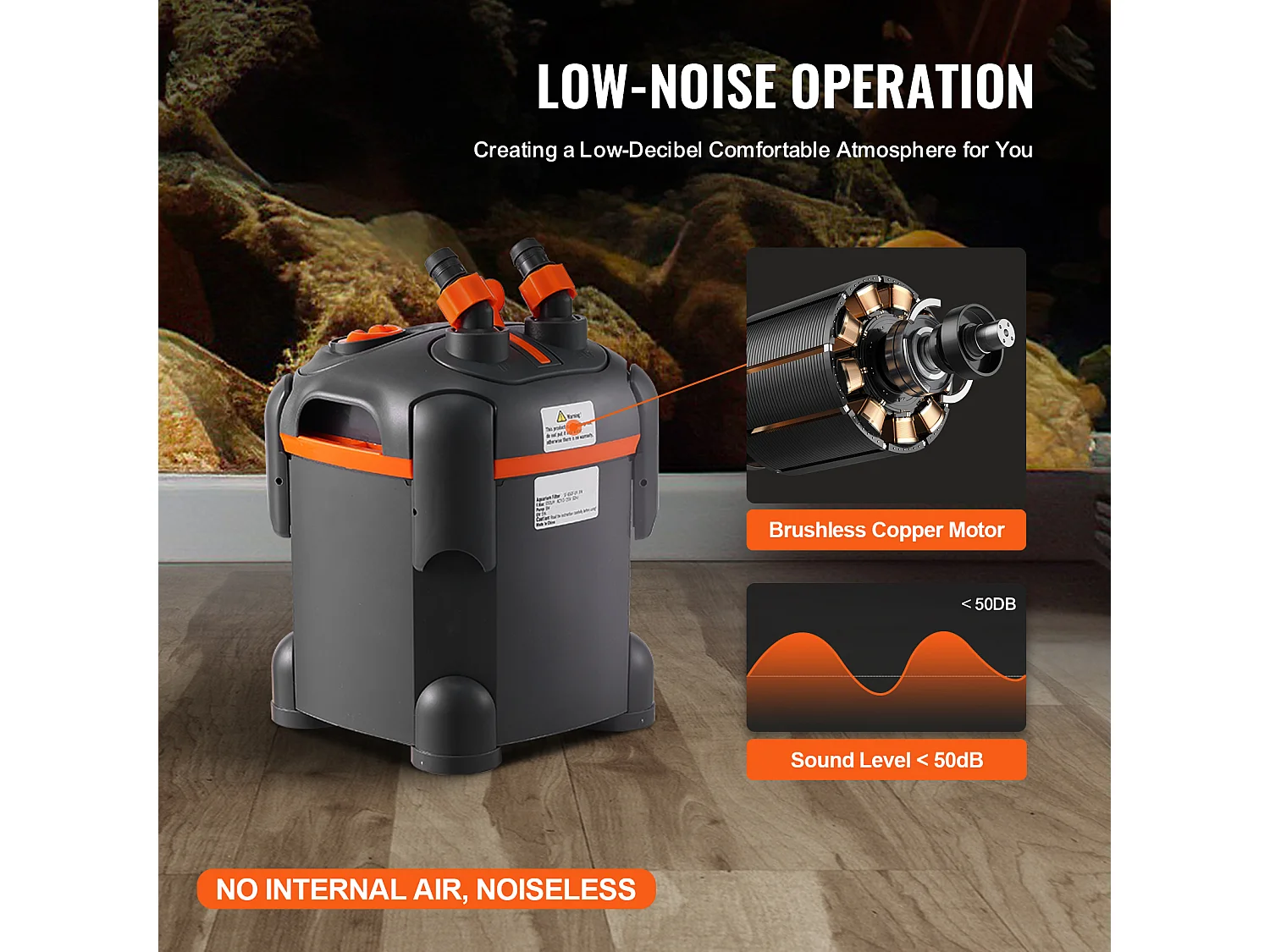 Filtre SucceBuy Filtre à Cartouche pour Aquarium de 30 Gallons, Lampe UV 8 W, Aquarium Silencieux