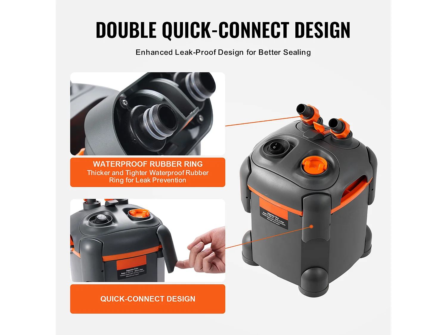 Filtre SucceBuy Filtre à Cartouche pour Aquarium de 30 Gallons, Lampe UV 8 W, Aquarium Silencieux