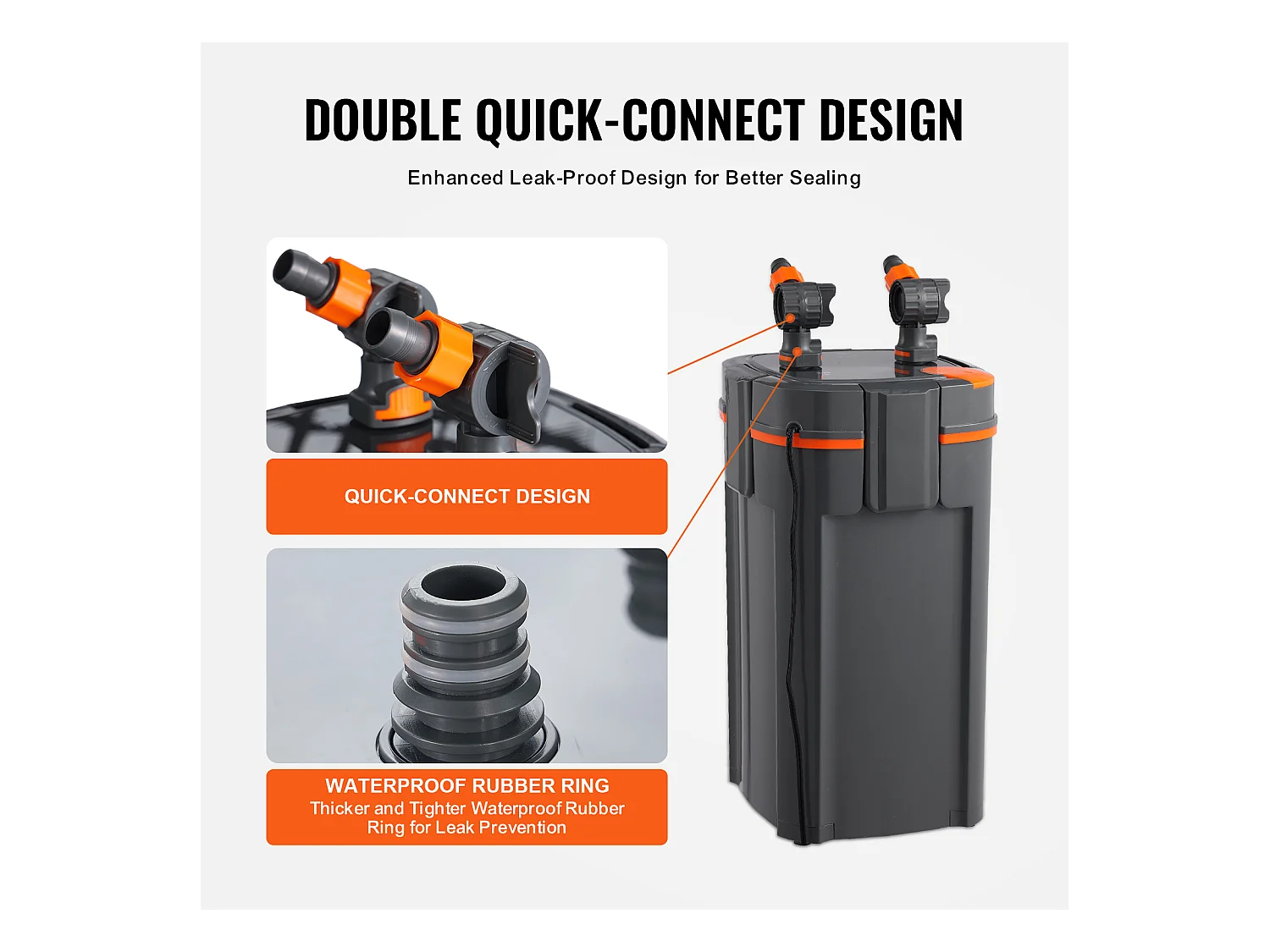 Filtre SucceBuy Filtre à Cartouche pour Aquarium de 100 Gallons, Lampe UV 12 W, Filtre Silencieux pour Aquarium