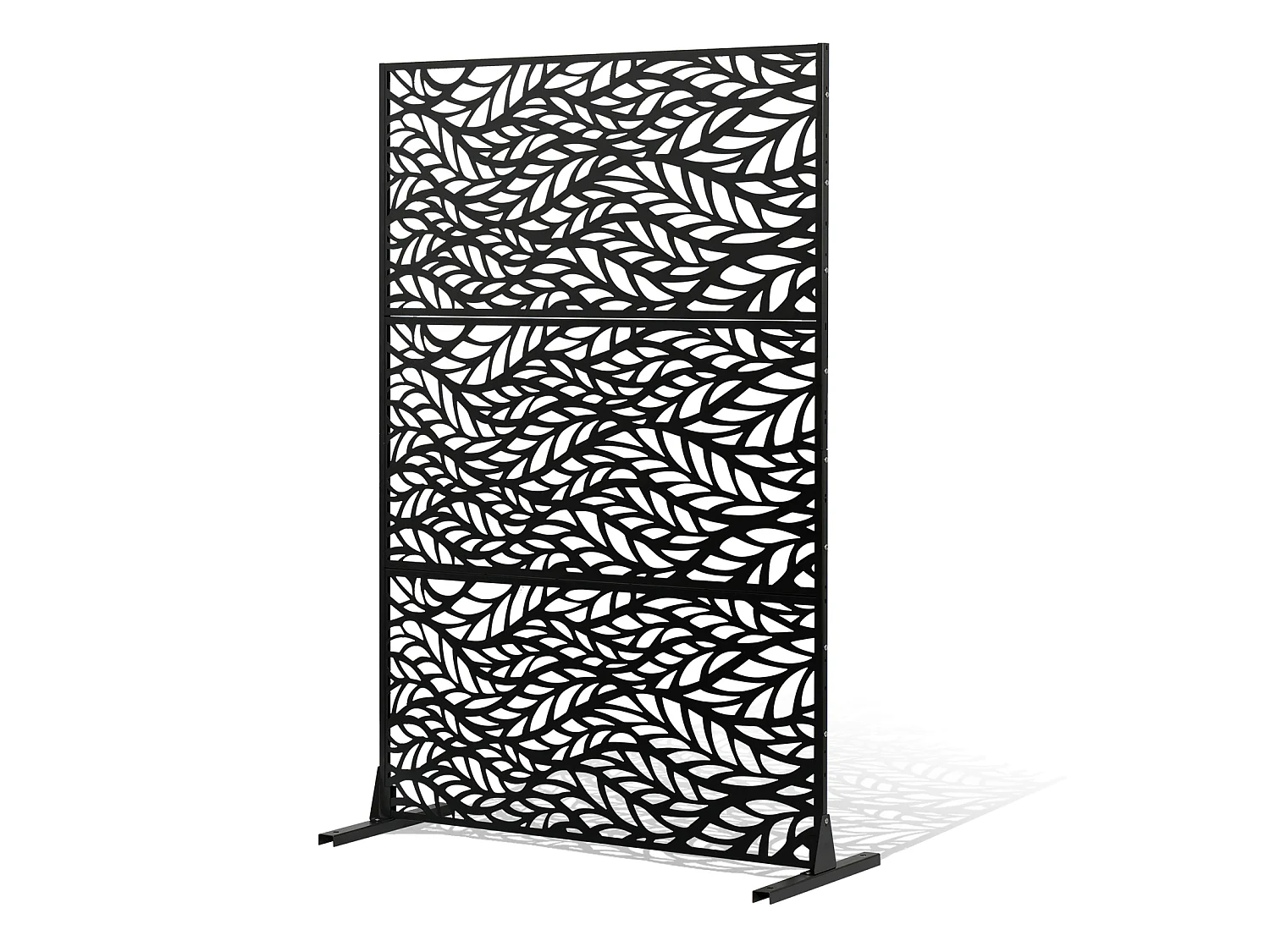 Brise-vue Paravent, SucceBuy Écran de Confidentialité en Métal, 120 x 183 CM, Panneaux Extérieurs, Noir