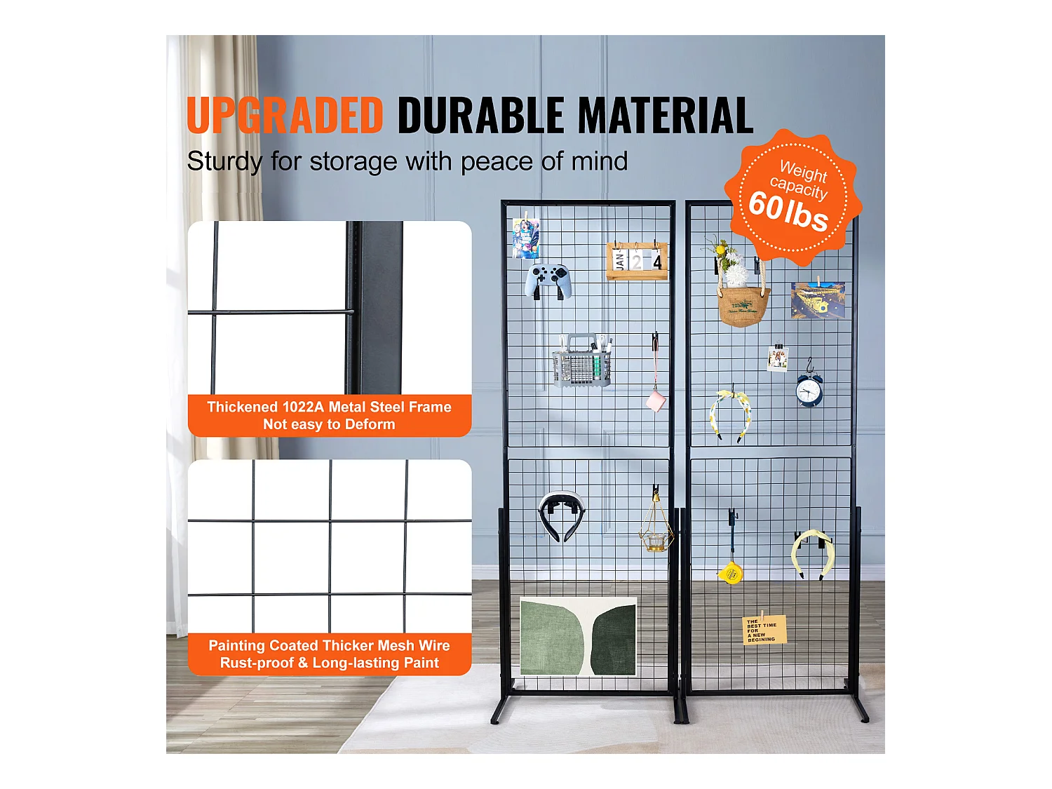 Tour Murale Grillagé SucceBuy 61x170.7cm, Paquet de 2, Supports d'Affichage