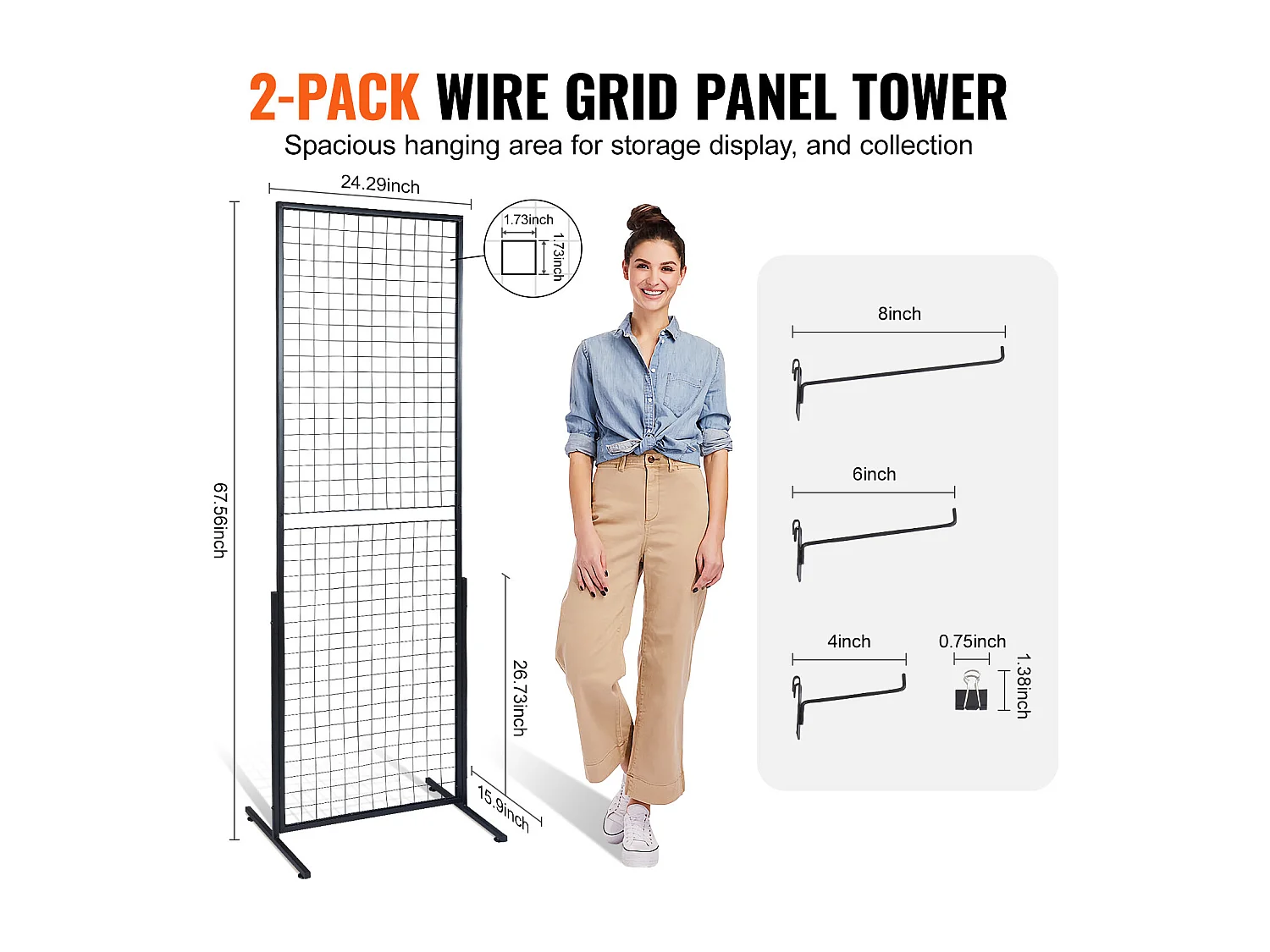 Gaaswandtoren SucceBuy 61x170,7 cm, 2-pack, Displayrekken