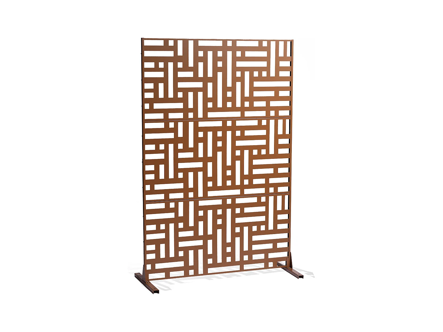 Brise-vue Paravent, SucceBuy Écran de Confidentialité en Métal 91 x 183 CM Panneaux Extérieurs, Brun