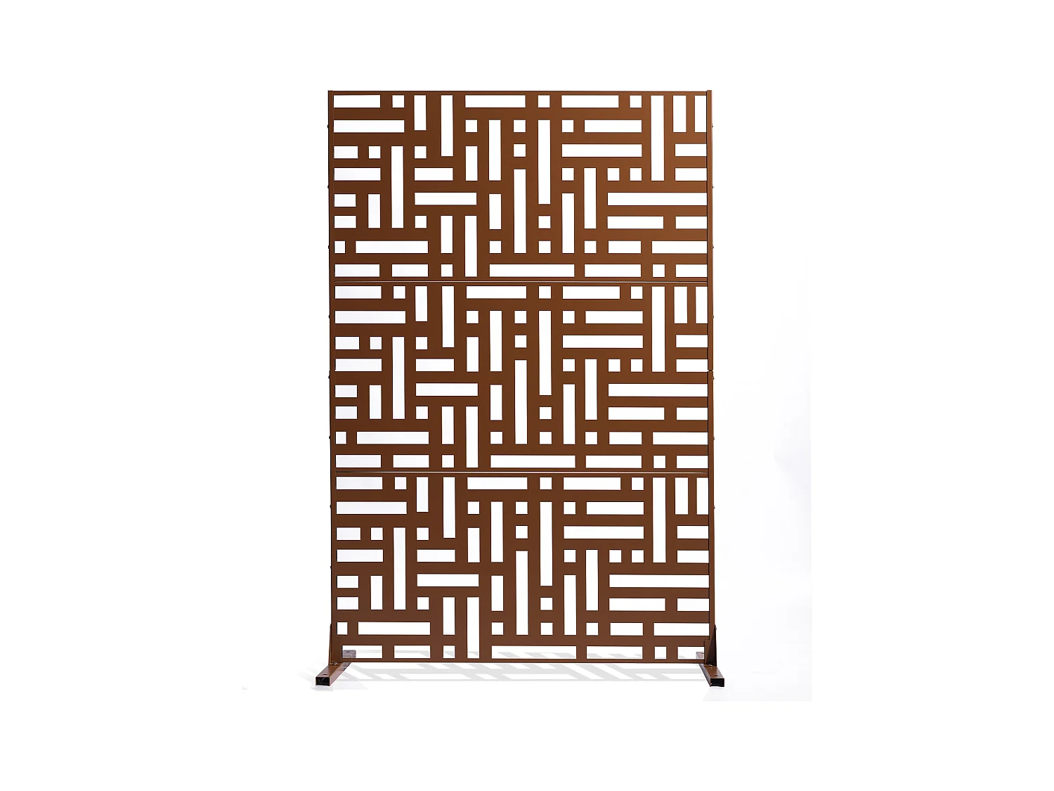 Brise-vue Paravent, SucceBuy Écran de Confidentialité en Métal 91 x 183 CM Panneaux Extérieurs, Brun