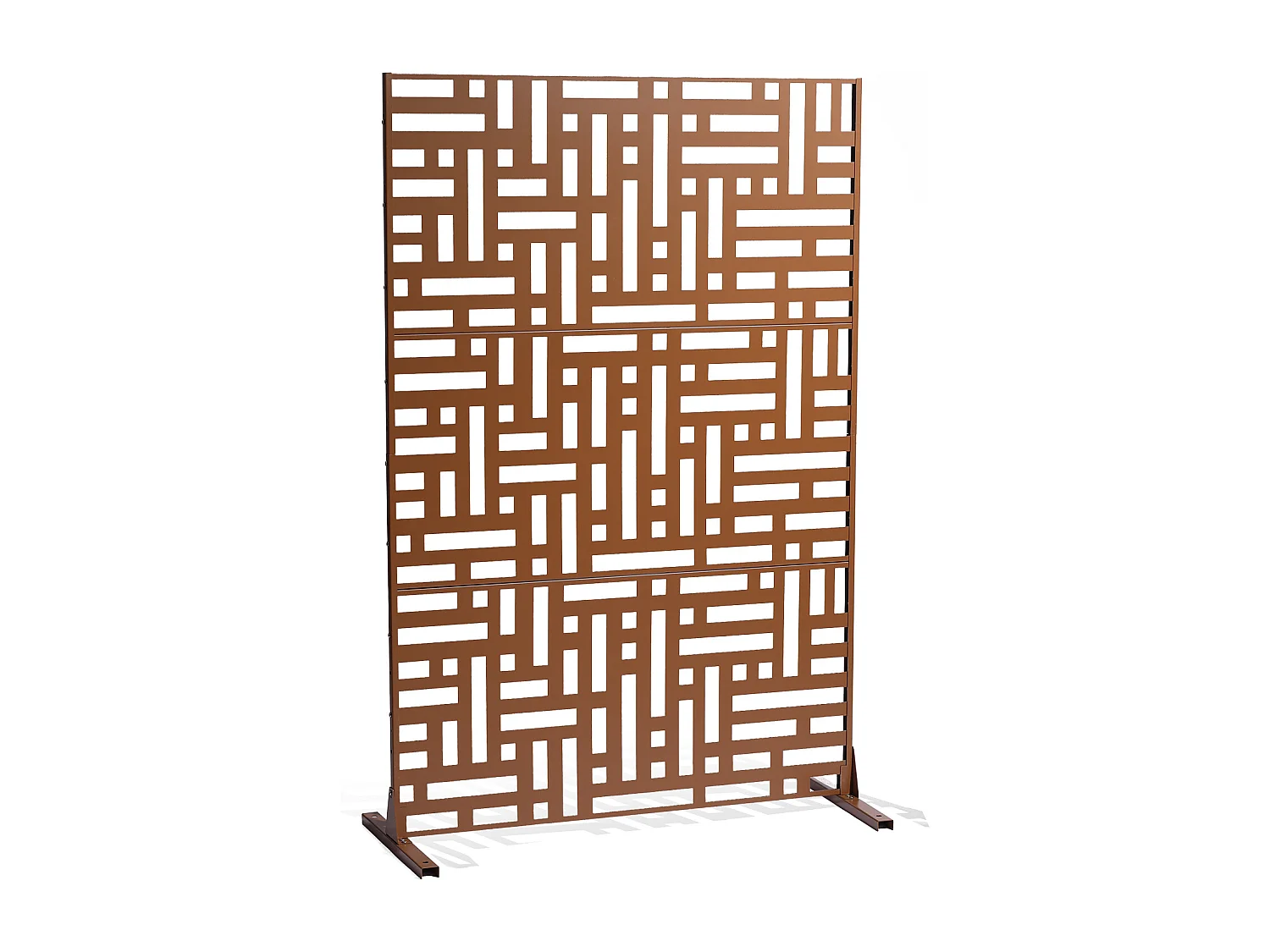 Sichtschutz,SucceBuy 91 x 183 CM, Sichtschutzpaneele aus Metall für den Außenbereich, Braun