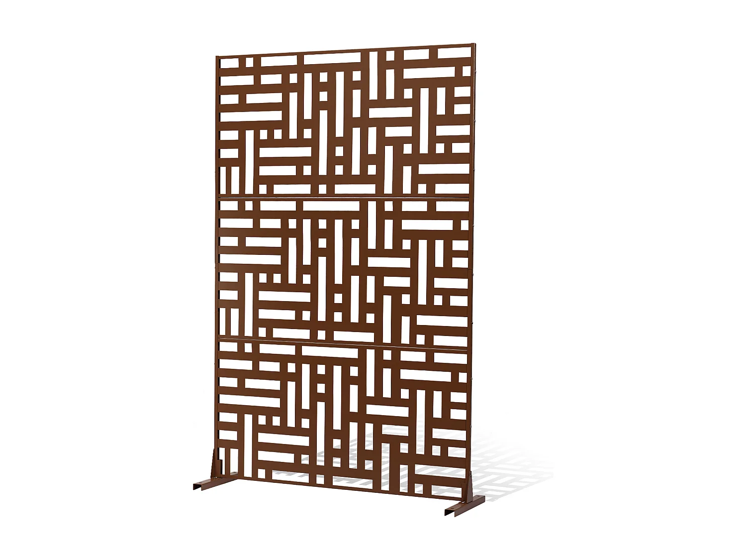 Sichtschutz,SucceBuy 91 x 183 CM, Sichtschutzpaneele aus Metall für den Außenbereich, Braun