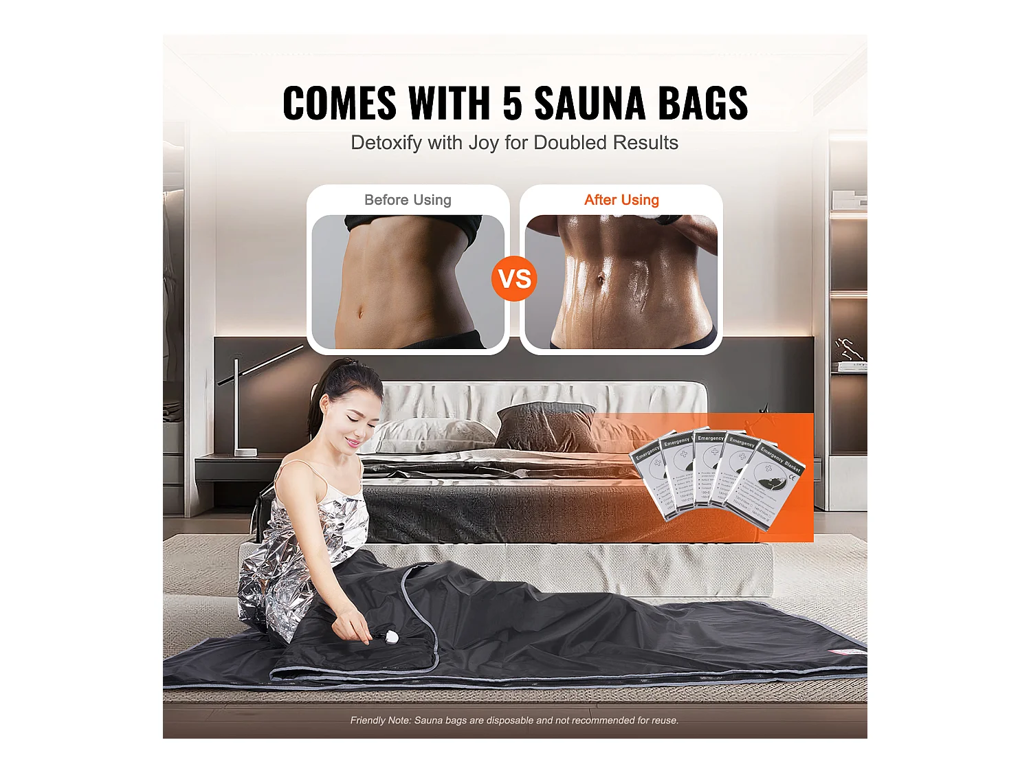 Couverture, SucceBuy Couverture de Sauna 190x90 CM Chauffage Infrarouge Lointain Avec Trous pour Les Bras, Tissu Oxford