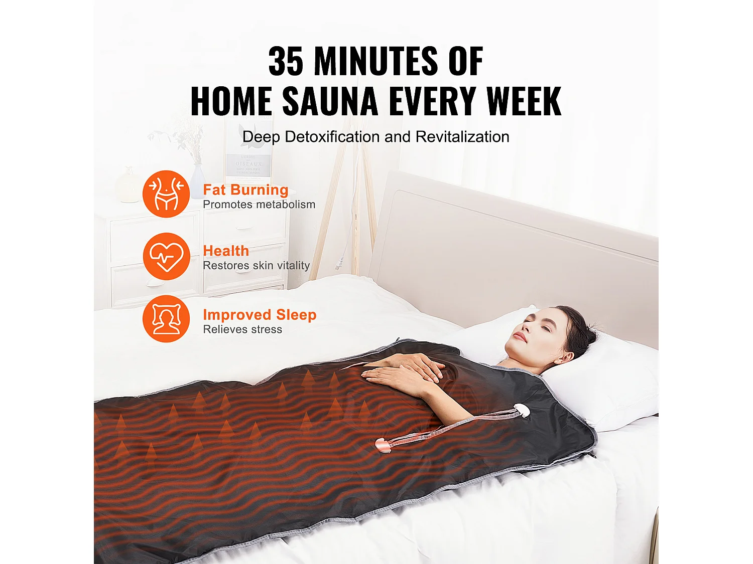 Couverture, SucceBuy Couverture de sauna 180x80 CM, Infrarouge Lointain, Emmanchures, Détox, Oxford